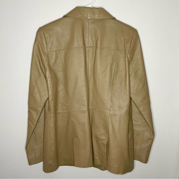 Newport News Vintage Tan Leather Jacket Size 12 - Picture 3 of 5